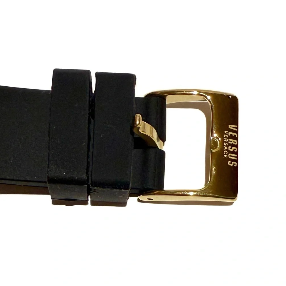 VERSACE Versus Versace Black Gold Lion Head Watch NWT